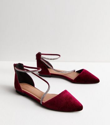 Burgundy velvet pumps best sale