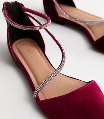 Burgundy store pointed flats