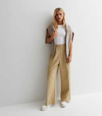 Petite Camel High Waist Tailored Trousers