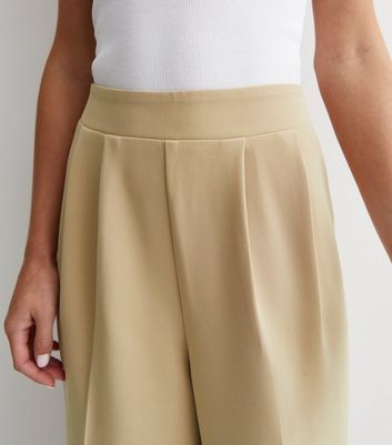 Camel high waisted pleated lightweight wrinkle-free stretch Women