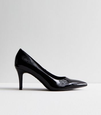 Black patent 2025 stiletto court shoes