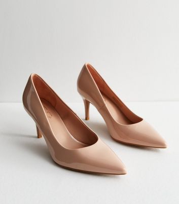 Pale Pink Patent Stiletto Heel Court Shoes New Look