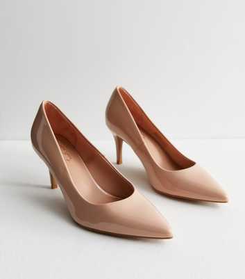 Pale Pink Patent Stiletto Heel Court Shoes
