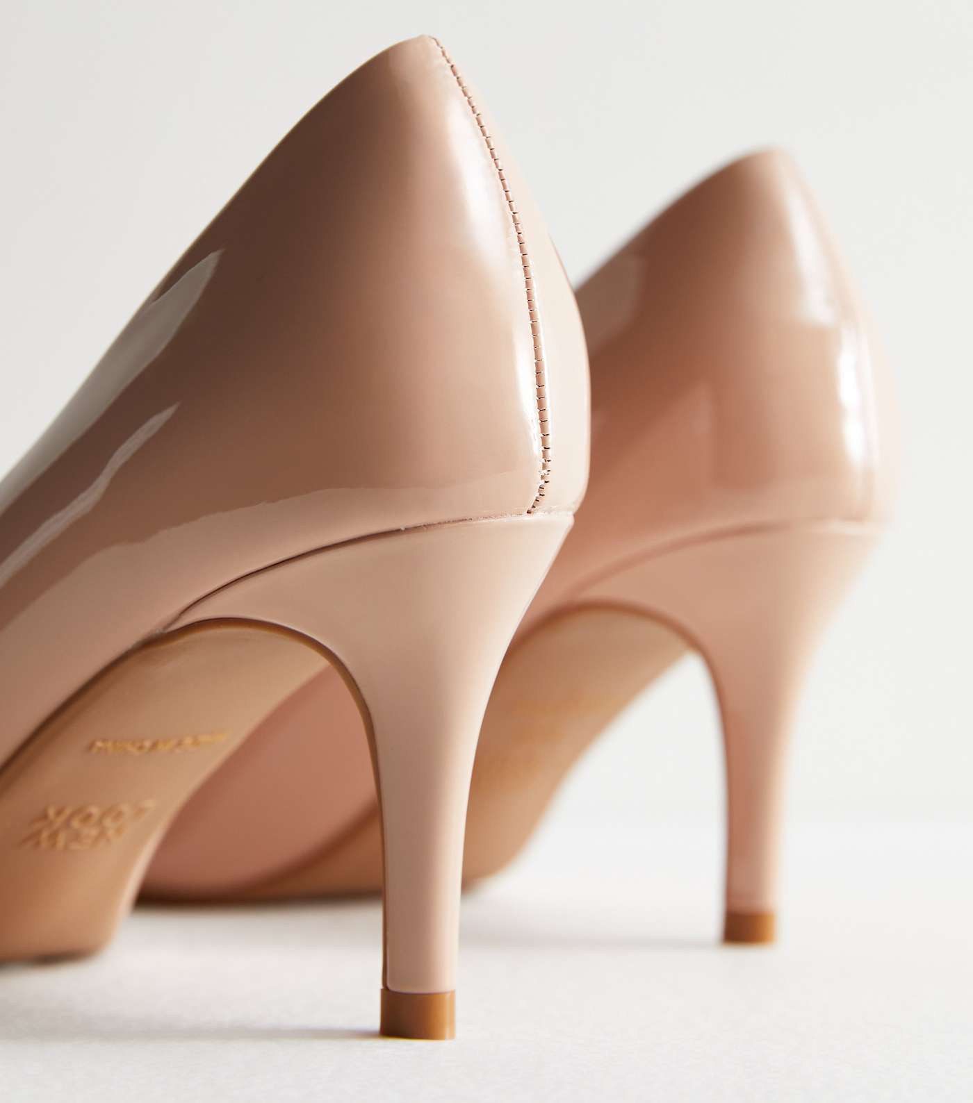 Pale Pink Patent Stiletto Heel Court Shoes Image 4