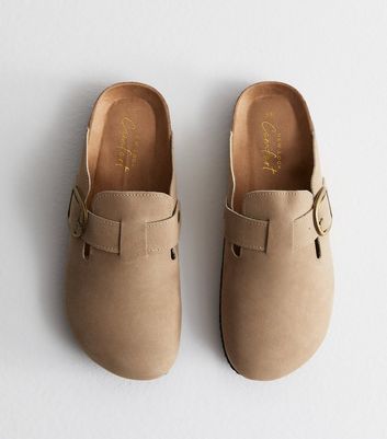 Sand Suedette Mules New Look