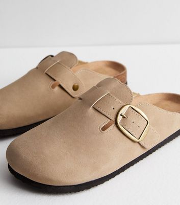 Sand Suedette Mules New Look