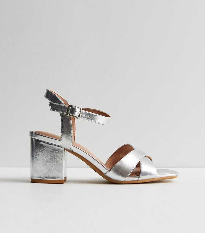 wide fit silver sandals uk