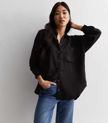Black Long Sleeve Oversized Shirt