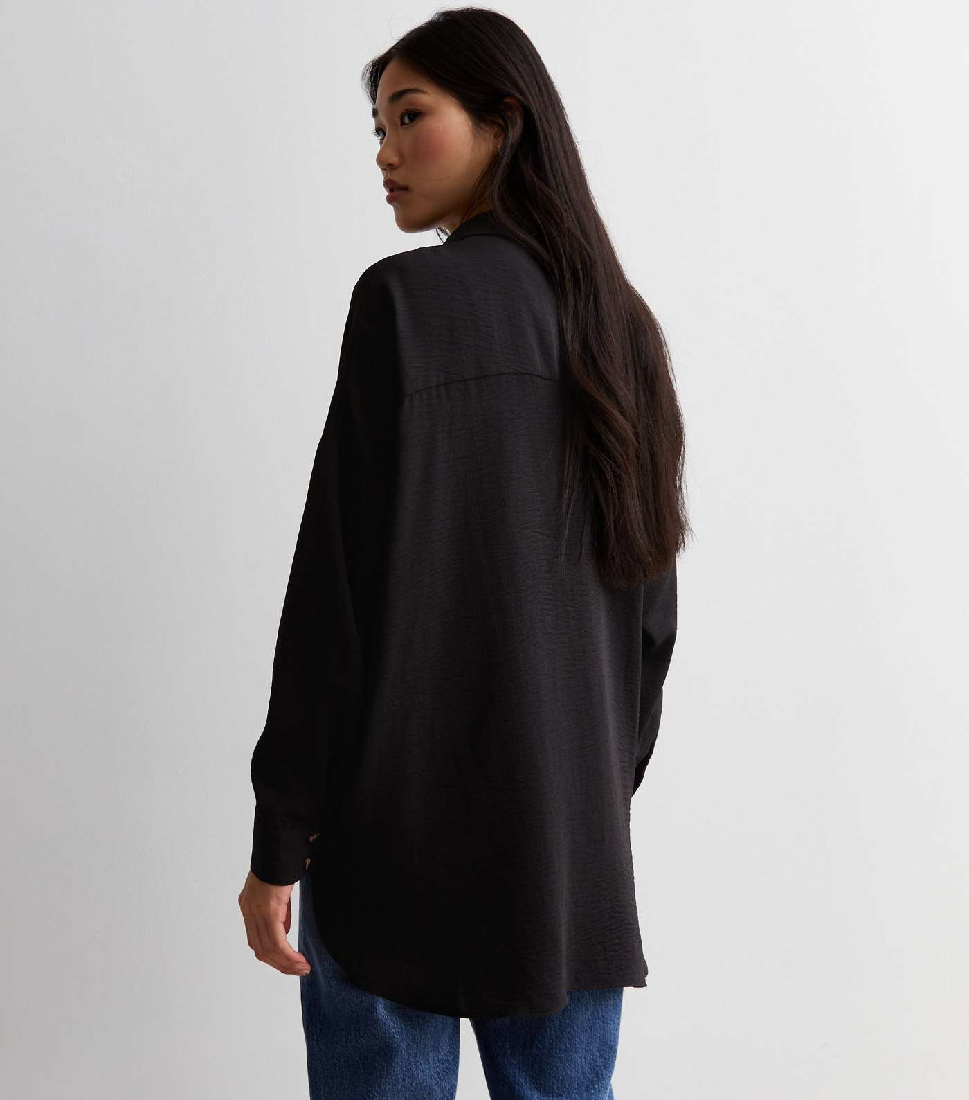 Black Long Sleeve Oversized Shirt Image 4
