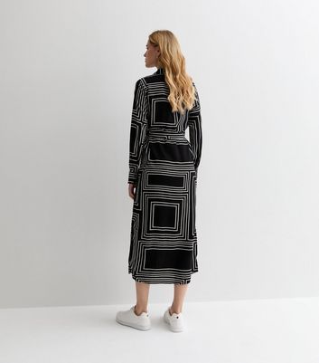 Black geometric dress best sale