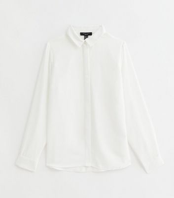 Petite White Long Sleeve Shirt New Look