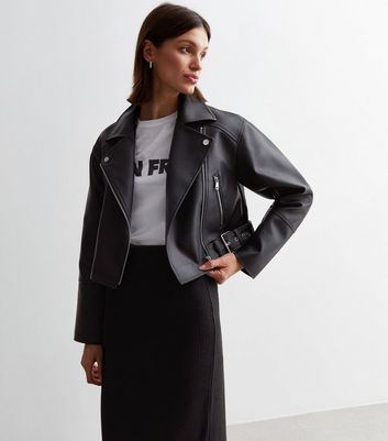 Leather biker deals jacket oversized