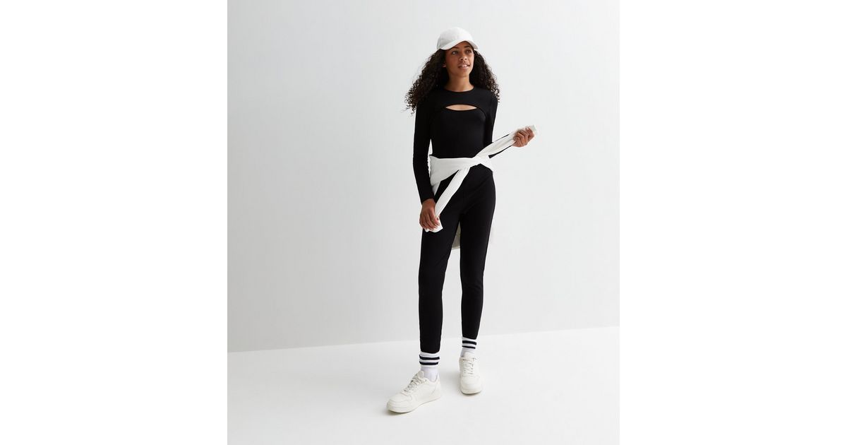 Girls Black Long Sleeve Unitard | New Look