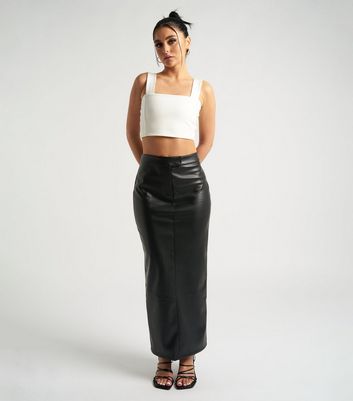 Long leather maxi skirt best sale