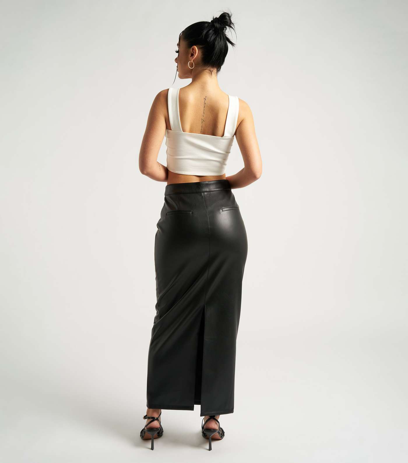 Urban Bliss Black Leather-Look Maxi Skirt Image 4