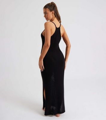 Black knit maxi dress on sale