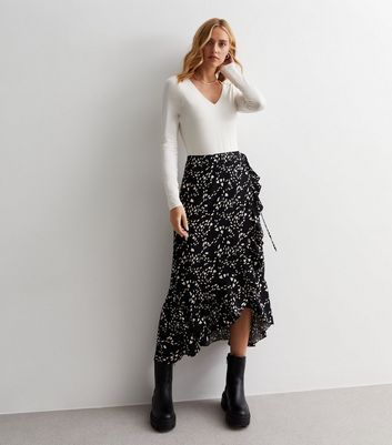 Grey leopard hotsell print wrap skirt