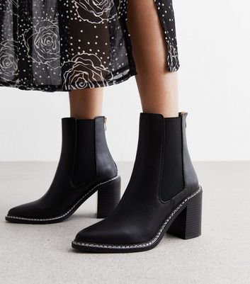 New look black pointed hot sale boots