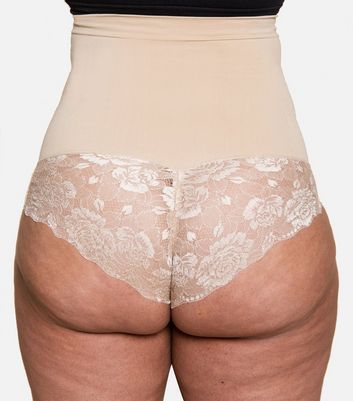 Conturve Stone Lace Detail High Waist Shaping Briefs New Look
