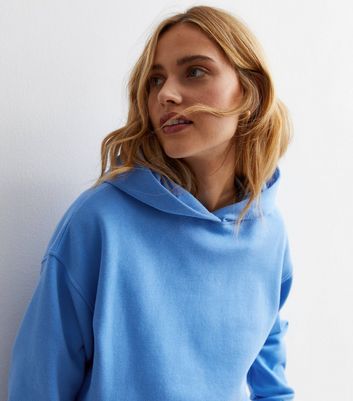 Bright Blue Pocket Front Hoodie New Look