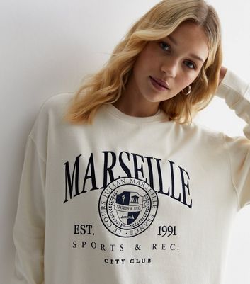 Off White Marseille Logo Sweatshirt New Look