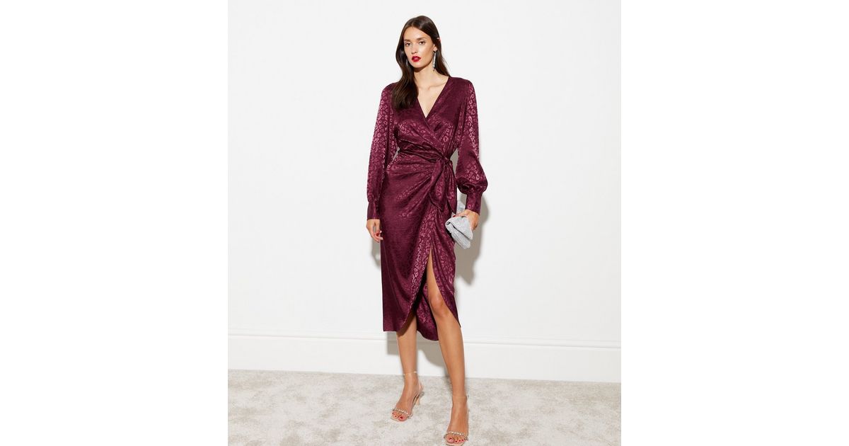 Melissa | Botanical Jacquard Wrap Midi Dress