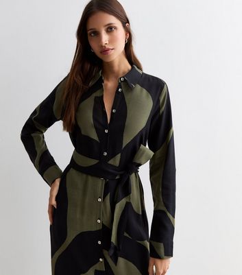 Army green hot sale shirt dress