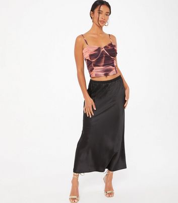 Satin maxi clearance skirt new look