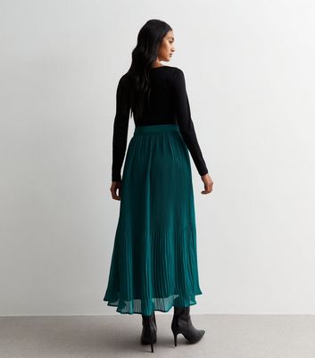 Long dark green maxi cheap skirt