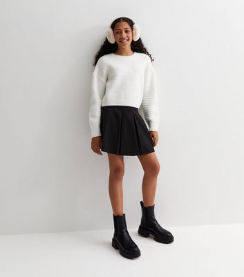 Black skater outlet skirt new look