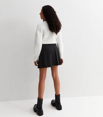 Girls Black Pleated Mini Skirt New Look