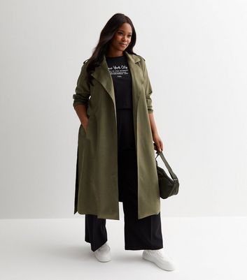 Khaki green 2025 duster coat