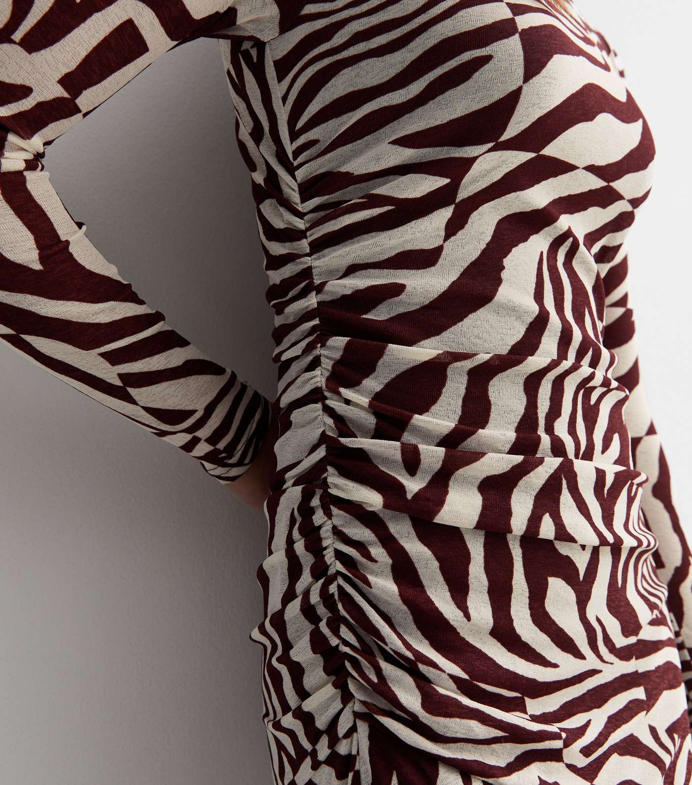Tall Brown Animal Print Midaxi Dress Image 4