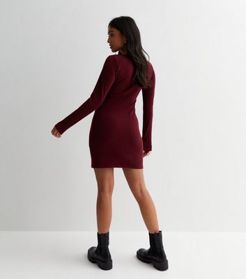 Burgundy bodycon sale mini dress