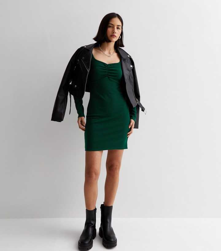 zara striped bodycon dress Forest Green Sequin Bodycon Mini Dress