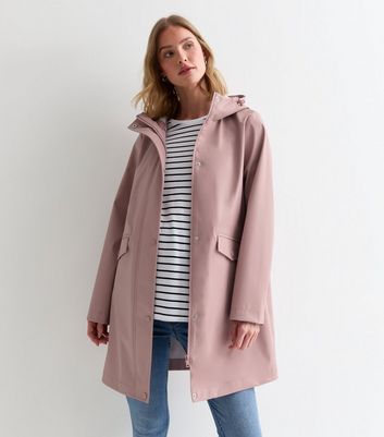 Maternity Mid Pink Hooded Rain Anorak New Look