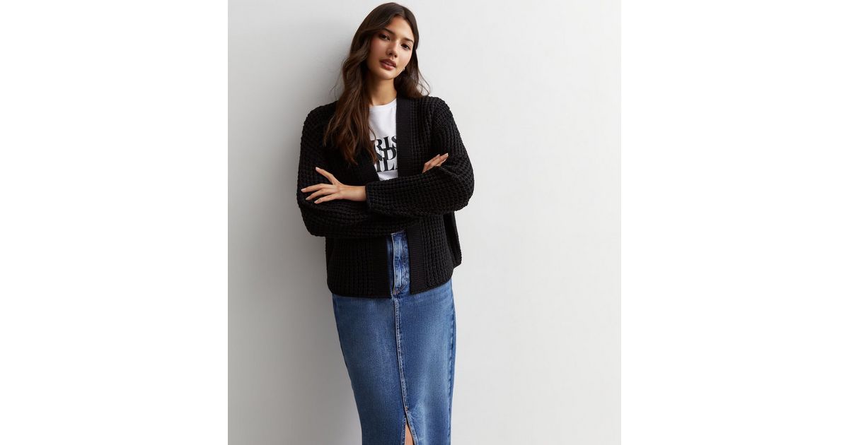 Black Stitch Striped Cardigan