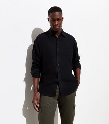 Black linen shop long sleeve shirt