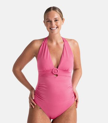 Dorina Maternity Mid Pink Halter Swimsuit New Look