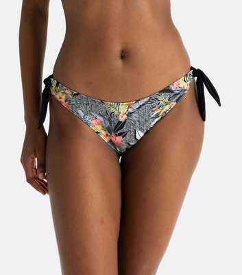 Dorina Black Floral Print Bikini Bottoms
