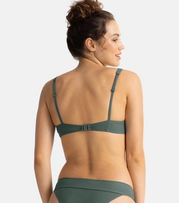 Dorina Green Buckle Front Bikini Top New Look