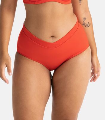 High waisted coral hot sale bikini bottoms