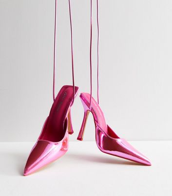 New Look Womens Pink Suede Strappy Heel 7 EUR 40 - Wide Fit – Preworn Ltd