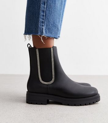 Leather look hot sale chelsea boots