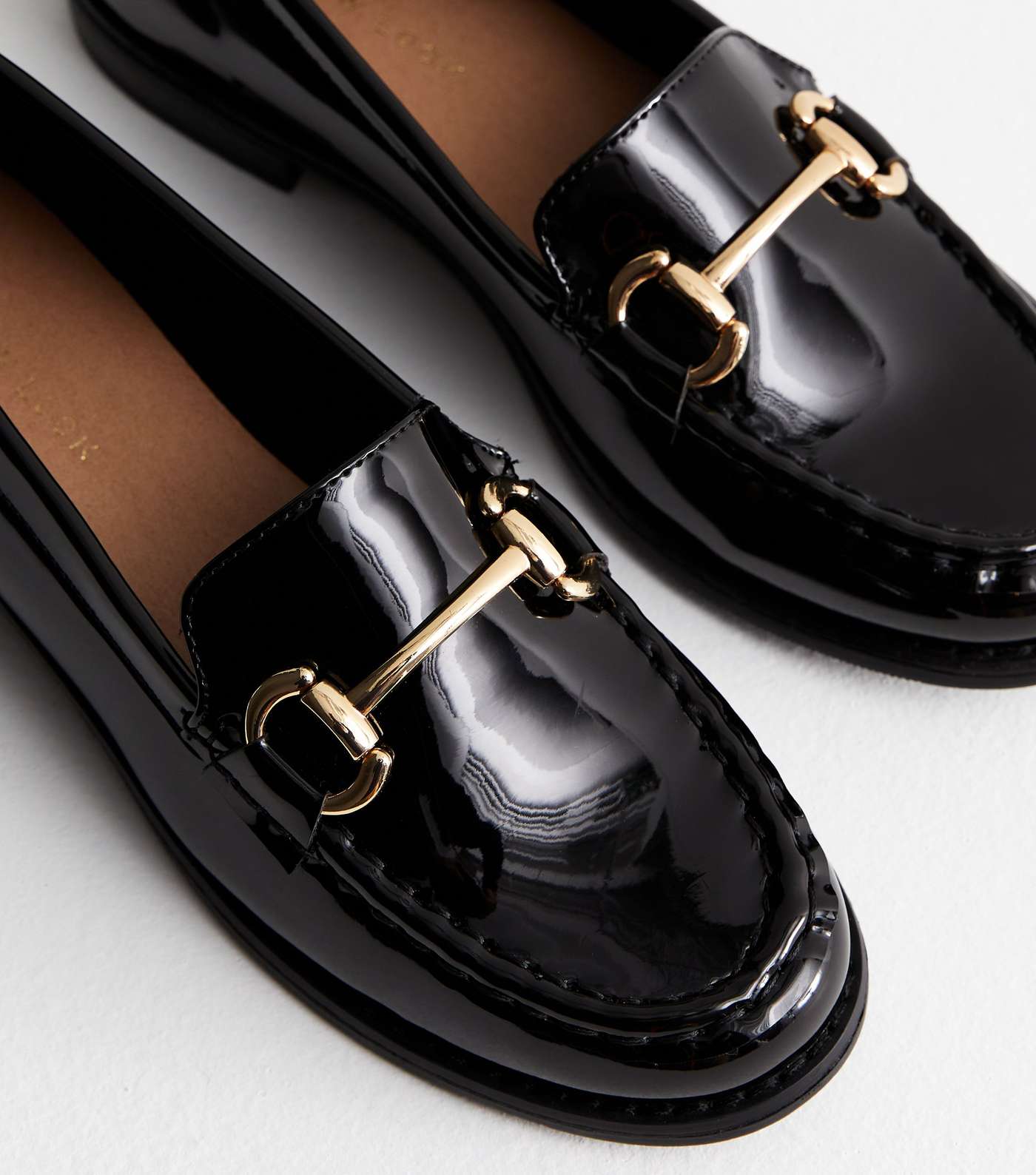 Black Patent Snaffle Trim Loafers Image 3