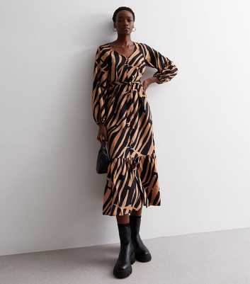 Tall Brown Stripe Belted Maxi Dress
