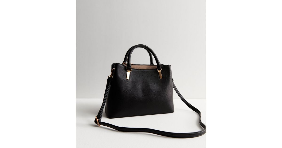 Black LeatherLook Shoulder Bag New Look