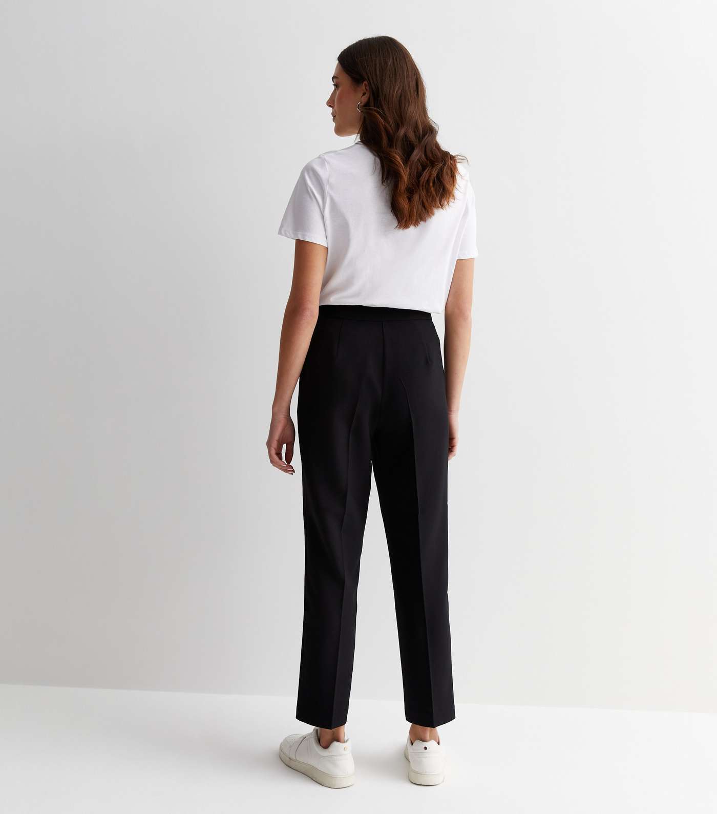 Black Slim Fit Short Length Trousers Image 4