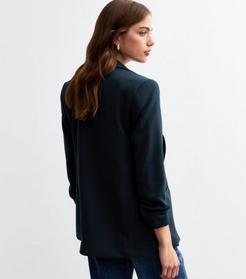 Navy ruched hotsell sleeve jacket