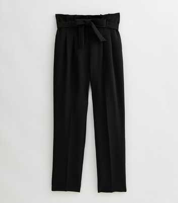 Black High Waist Paperbag Trousers